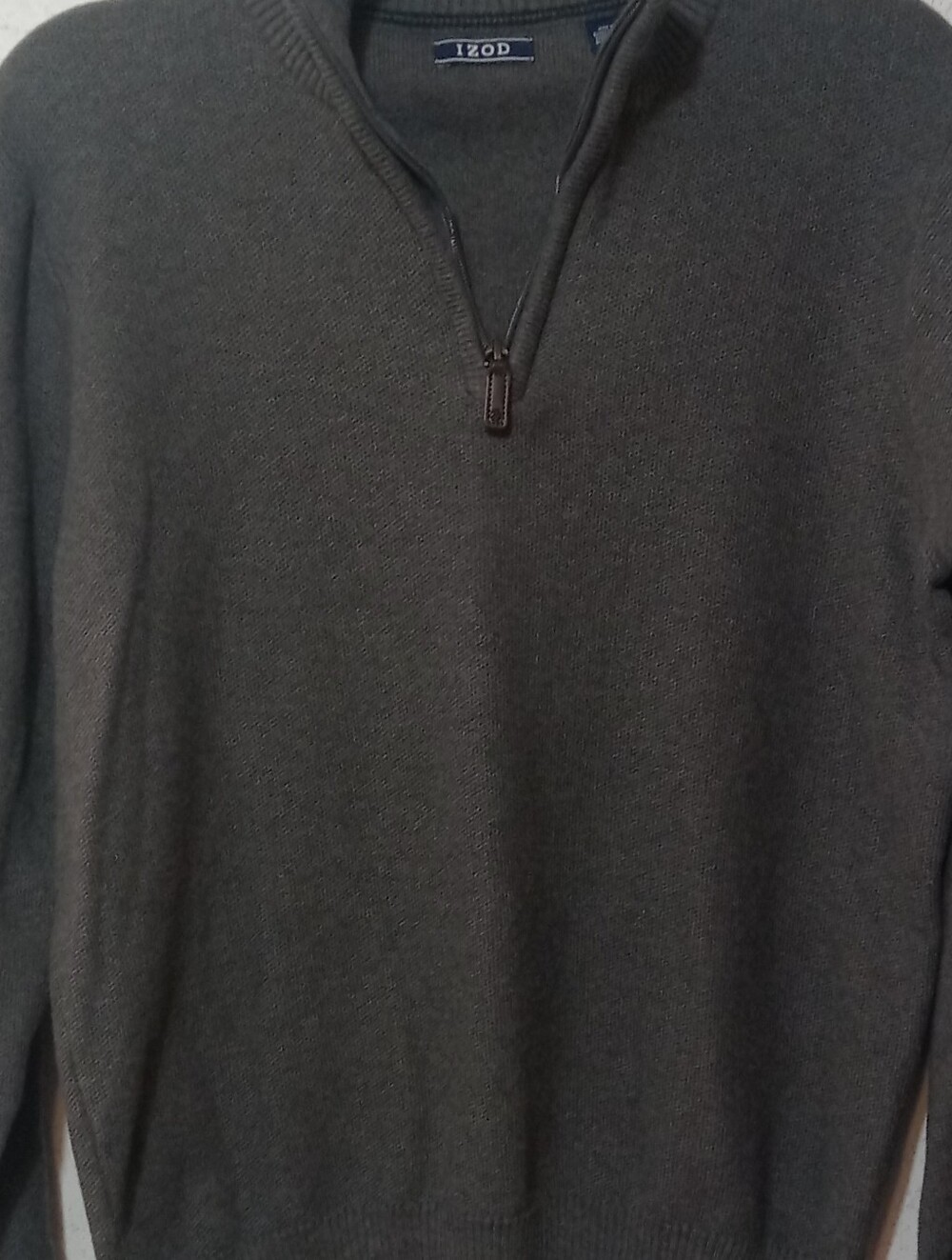 Izod Men's Dark Charcoal Quarter-Zip Sweater